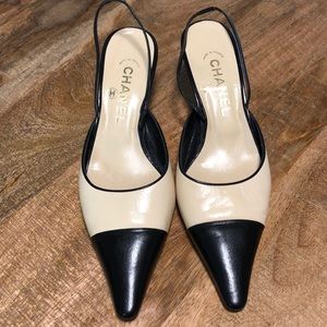 Chanel lowheel, slingback spectators-size 7